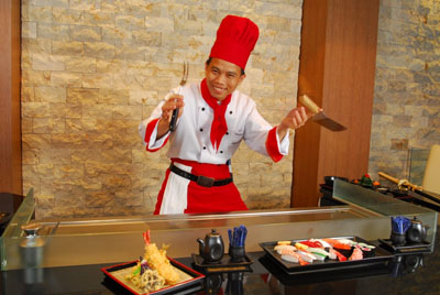 Teppanyaki v restauraci Samurai