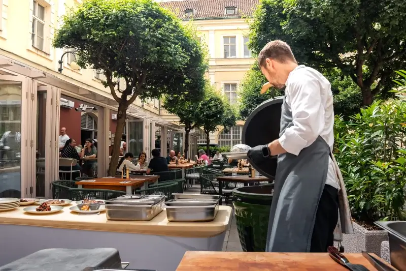 Grilovačka v italské restauraci Farina